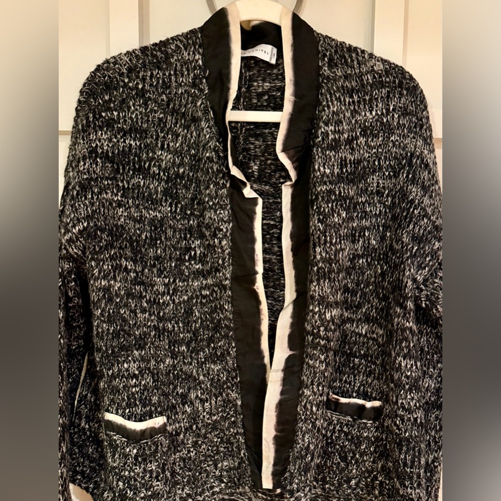 Viviana Uchitel Marbled Cardigan Sweater, Made in Argentina, 100% wool